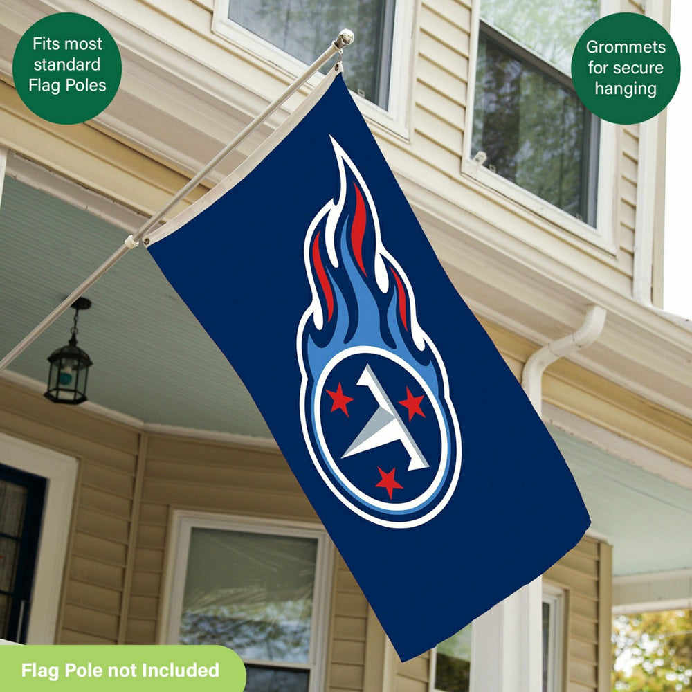Tennessee Titans Single Sided Flag w/ 2 Grommets, 3'x5', NFL, Home