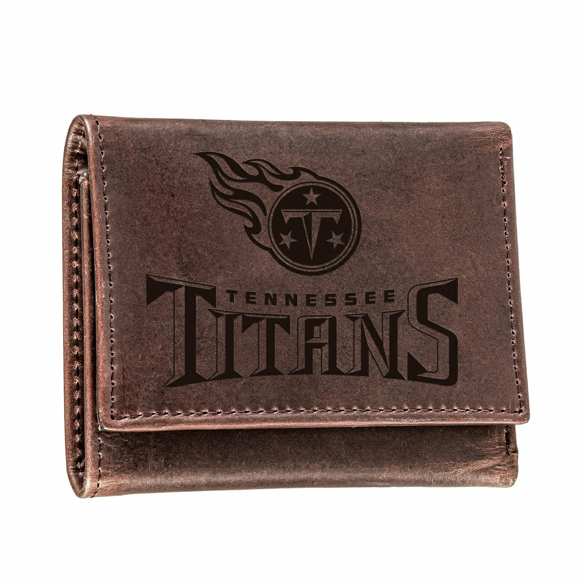 Tennessee Titans, Tri-Fold Wallet, Brown, CH, 100% Genuine Leather, NFL, Home