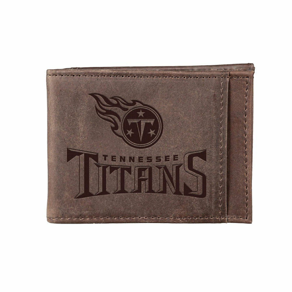 Front Pocket Wallet w/ RFID Blocking, Tennessee Titans, Brown, NFL, Home