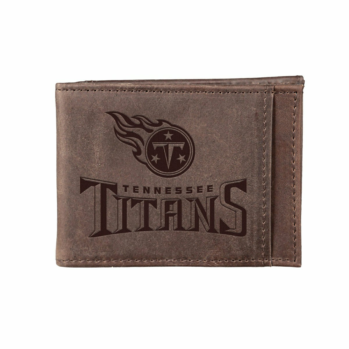 Front Pocket Wallet w/ RFID Blocking, Tennessee Titans, Brown, NFL, Home