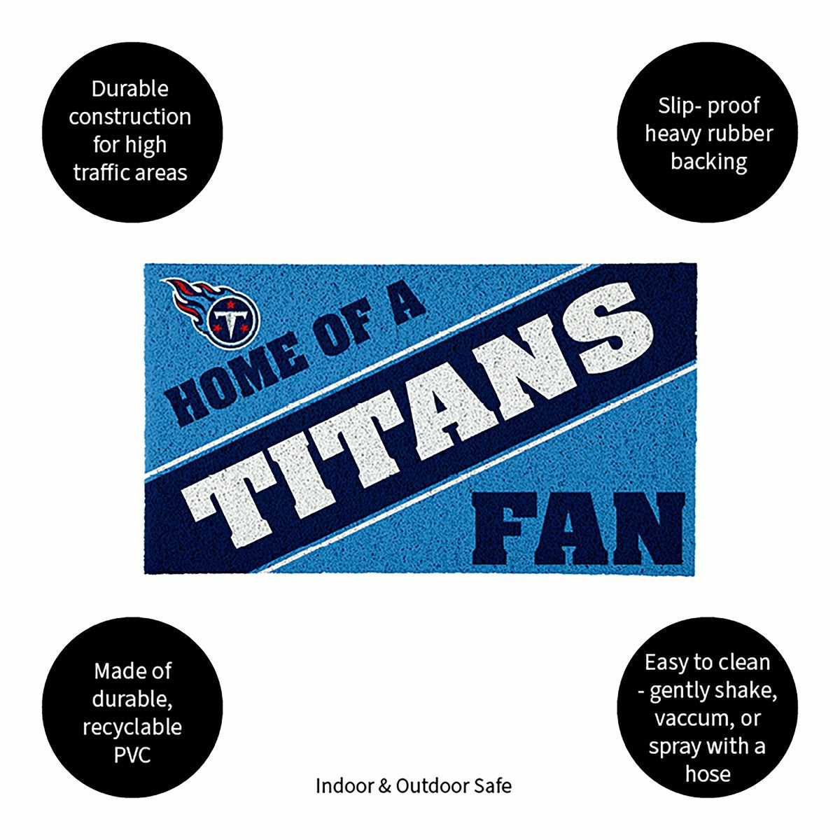 Tennessee Titans, PVC Mat COLOR, Home of a Fan, NFL