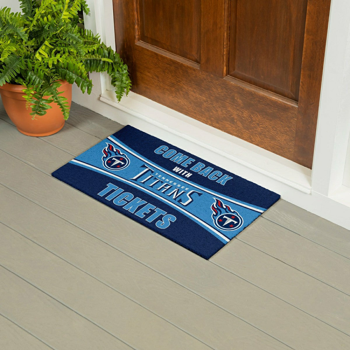 28" x 16" PVC Trapper Mat, Come Back with Tickets, Tennessee Titans, NFL