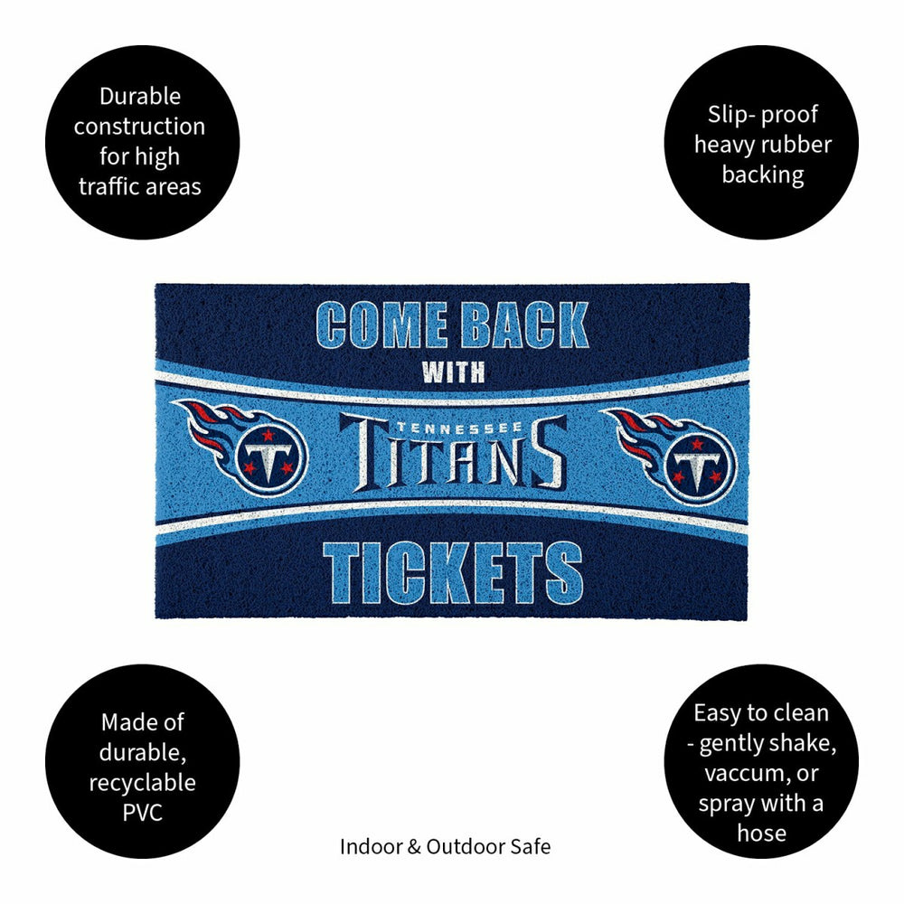 28" x 16" PVC Trapper Mat, Come Back with Tickets, Tennessee Titans, NFL