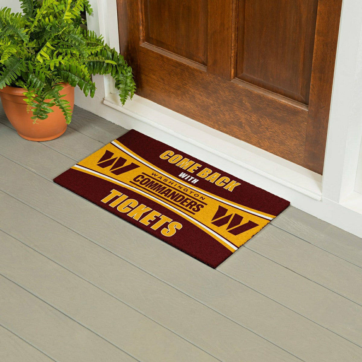 28" x 16" PVC Trapper Mat, Come Back with Tickets, Washington Commande, NFL