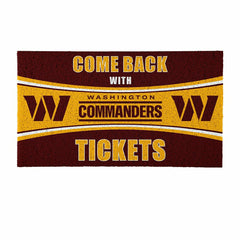 28" x 16" PVC Trapper Mat, Come Back with Tickets, Washington Commande, NFL