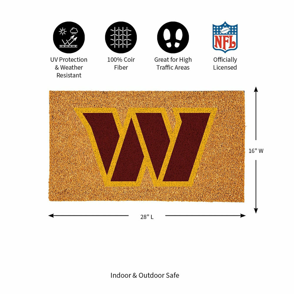 Coir Mat, 16"x28", Washington Commanders, NFL
