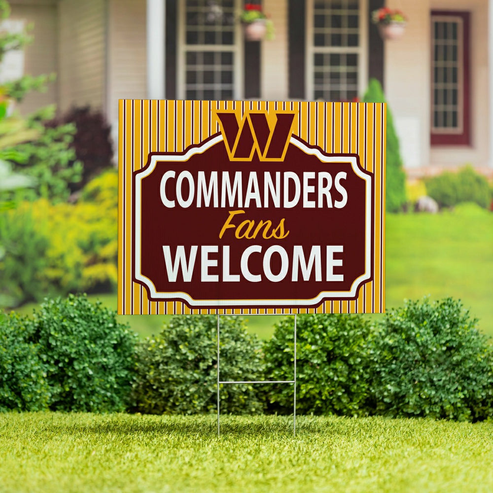 Washington Commanders Coroplast Yard Sign, "Fans Welcome", NFL, Home