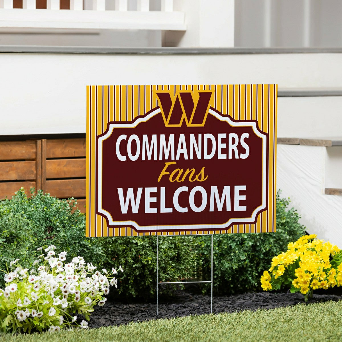 Washington Commanders Coroplast Yard Sign, "Fans Welcome", NFL, Home