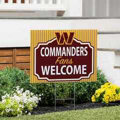 Washington Commanders Coroplast Yard Sign, "Fans Welcome", NFL, Home