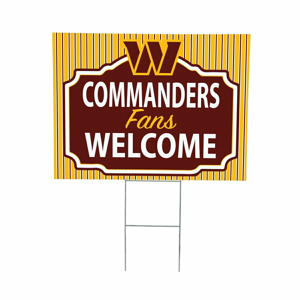 Washington Commanders Coroplast Yard Sign, "Fans Welcome", NFL, Home