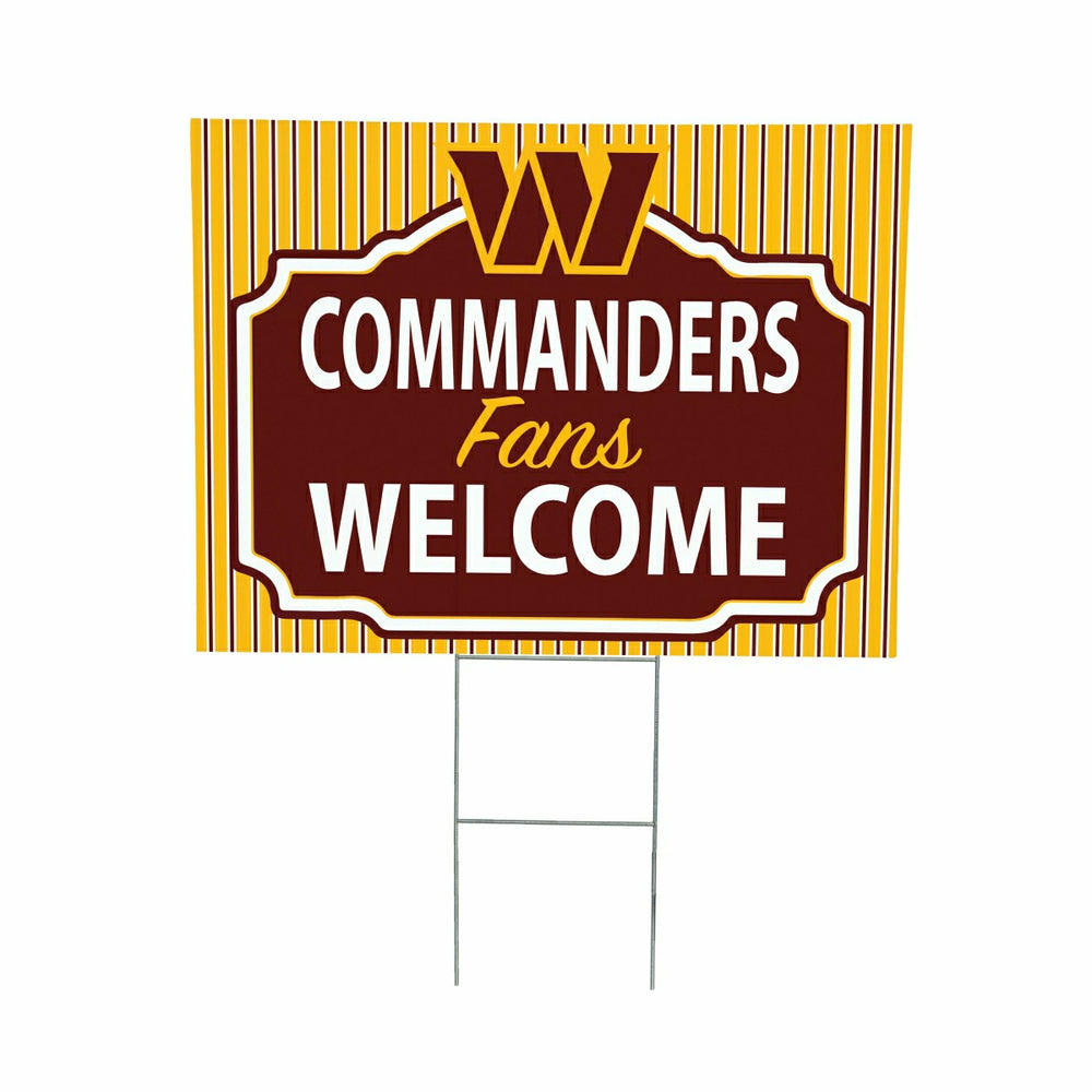 Washington Commanders Coroplast Yard Sign, "Fans Welcome", NFL, Home