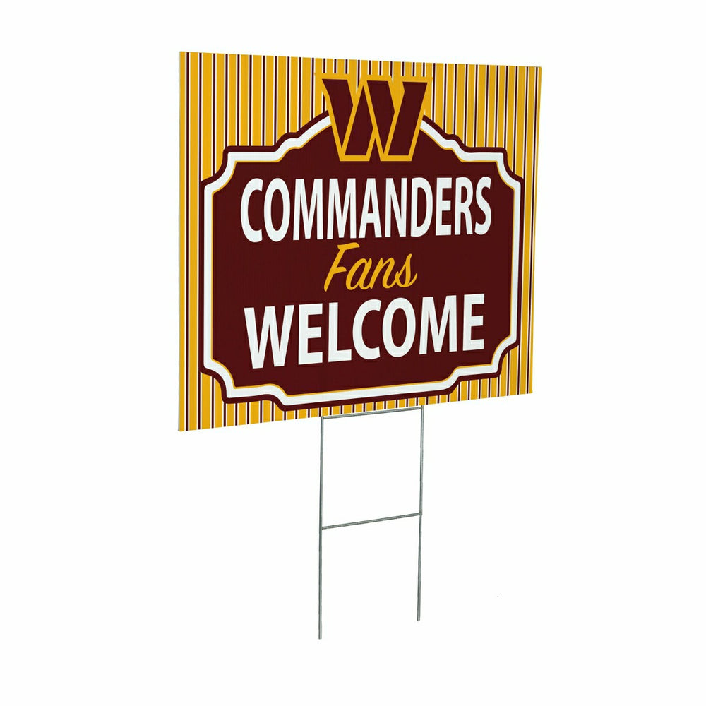 Washington Commanders Coroplast Yard Sign, "Fans Welcome", NFL, Home