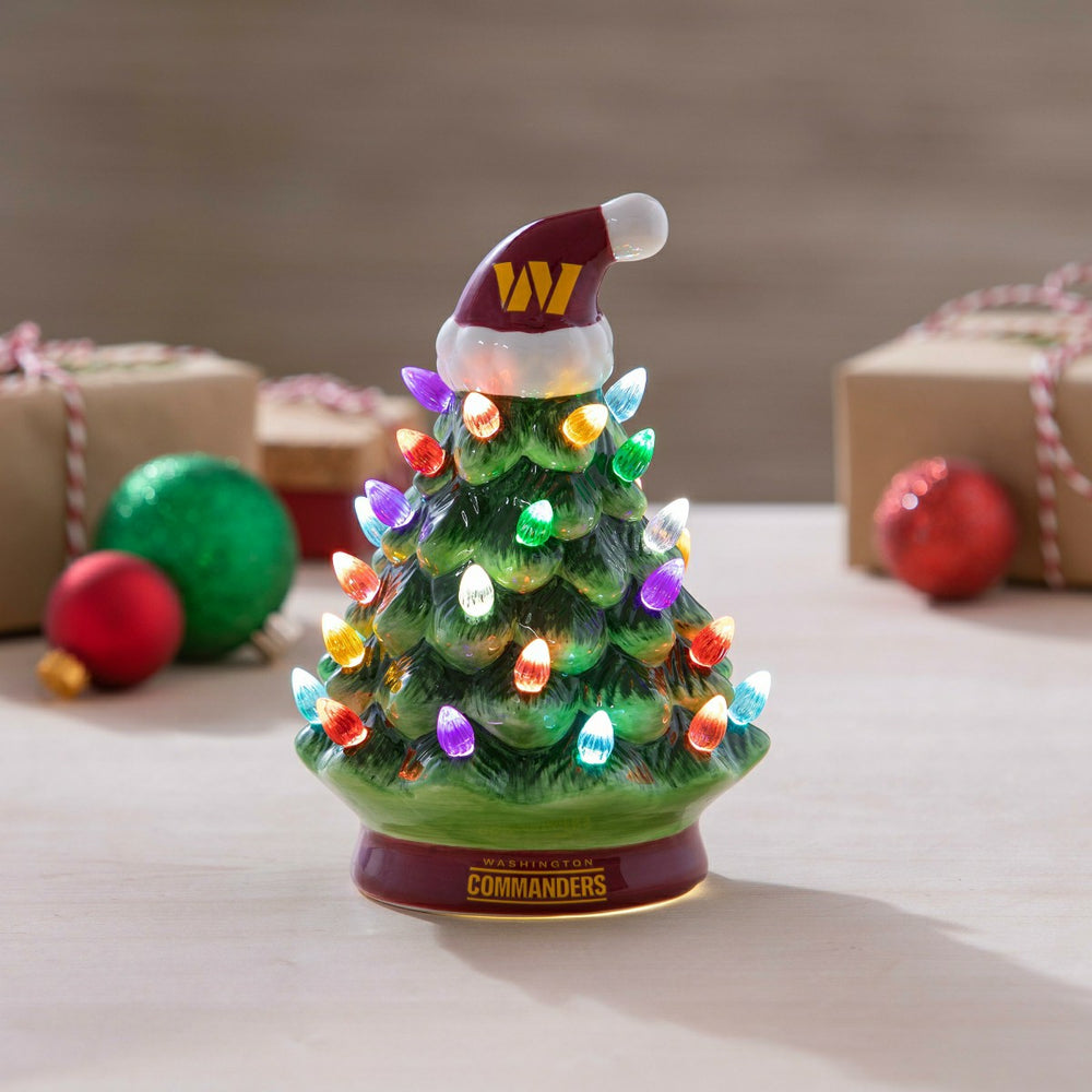 8" LED Ceramic Christmas Tree, Washington Commanders, NFL, Home