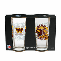 Washington Commanders 16oz Glass pint, Set of 2, NFL, Home