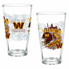 Washington Commanders 16oz Glass pint, Set of 2, NFL, Home