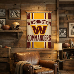 Washington Commanders, Canvas Wall Tapestry, Medium, 36x24, NFL, Home