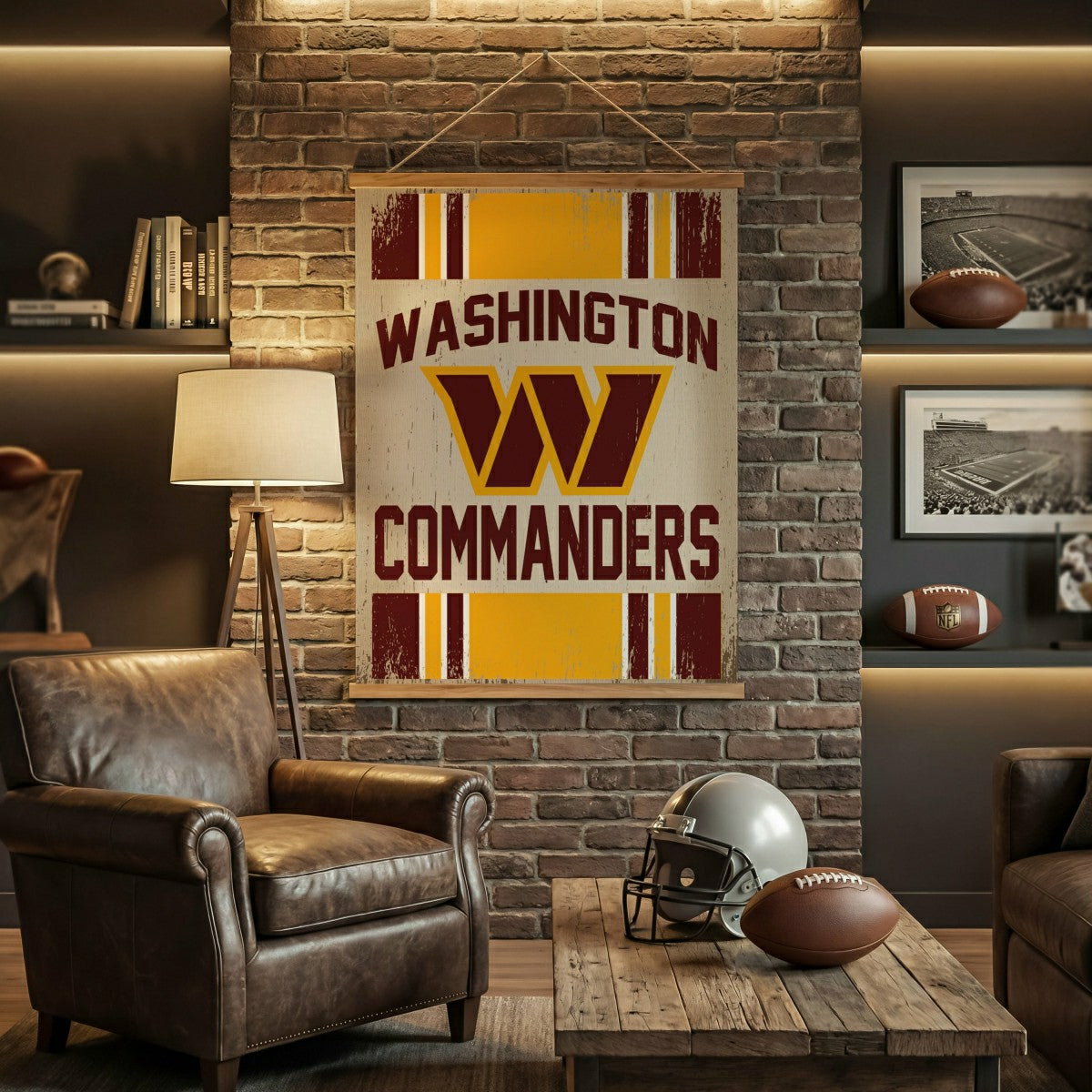 Washington Commanders, Canvas Wall Tapestry, Large, 54x36, NFL, Home