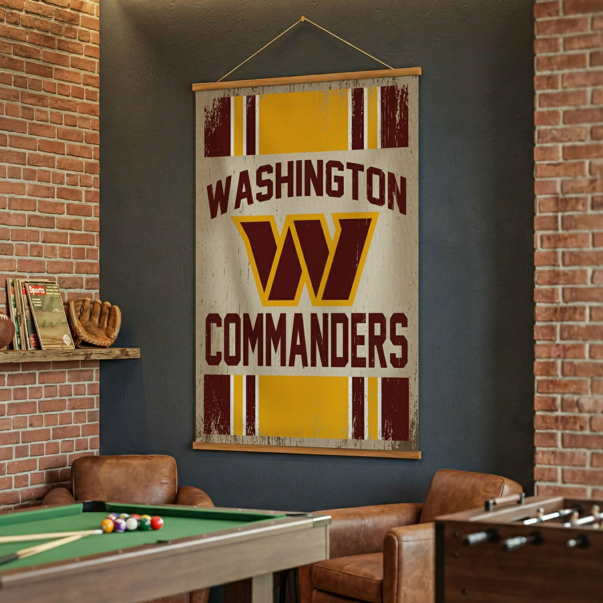 Washington Commanders, Canvas Wall Tapestry, Large, 54x36, NFL, Home