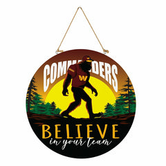 Washington Commanders Bigfoot Round Door Décor with Hanging Rope, 18x1, NFL, Home