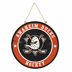 Anaheim Ducks Round Door Décor with Hanging Rope, 18x18, NHL, Home