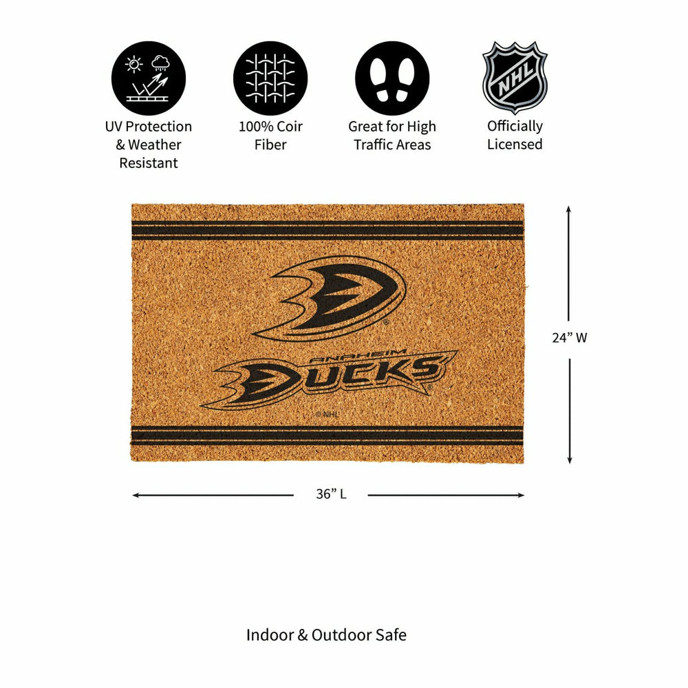 Anaheim Ducks Large One Color Coir Mat, 36"x24", NHL