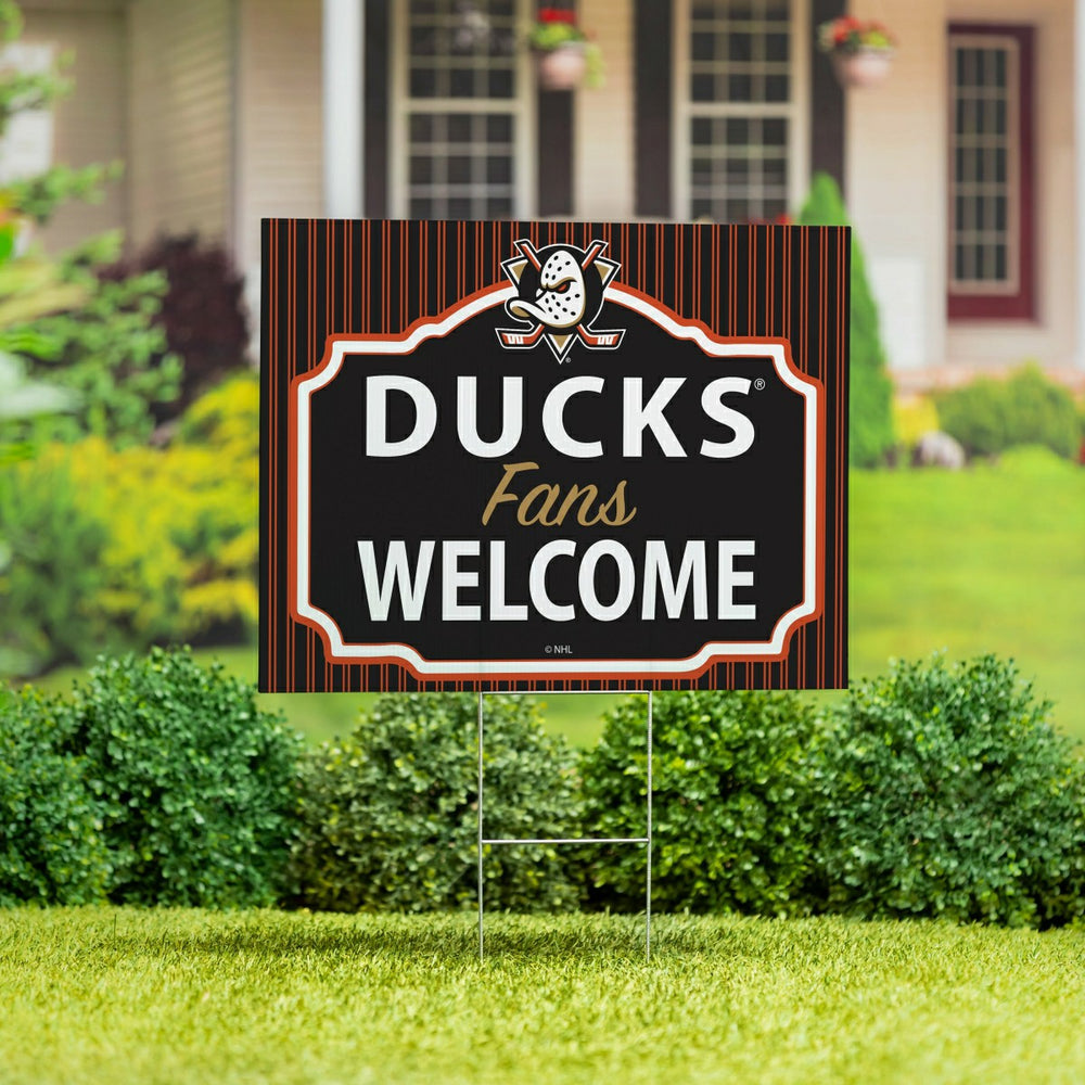 Anaheim Ducks Coroplast Yard Sign, "Fans Welcome", NHL, Home