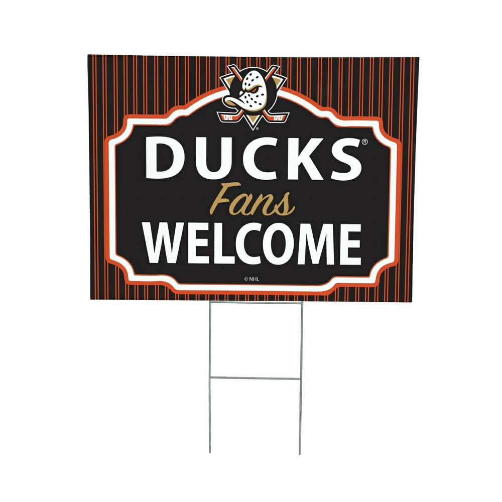Anaheim Ducks Coroplast Yard Sign, "Fans Welcome", NHL, Home