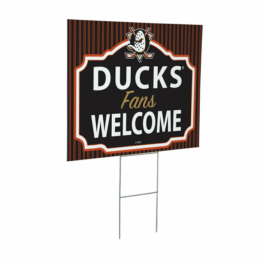 Anaheim Ducks Coroplast Yard Sign, "Fans Welcome", NHL, Home