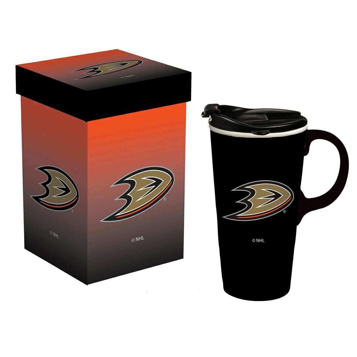Boxed Travel Latte Cup, Anaheim Ducks, NHL, Home