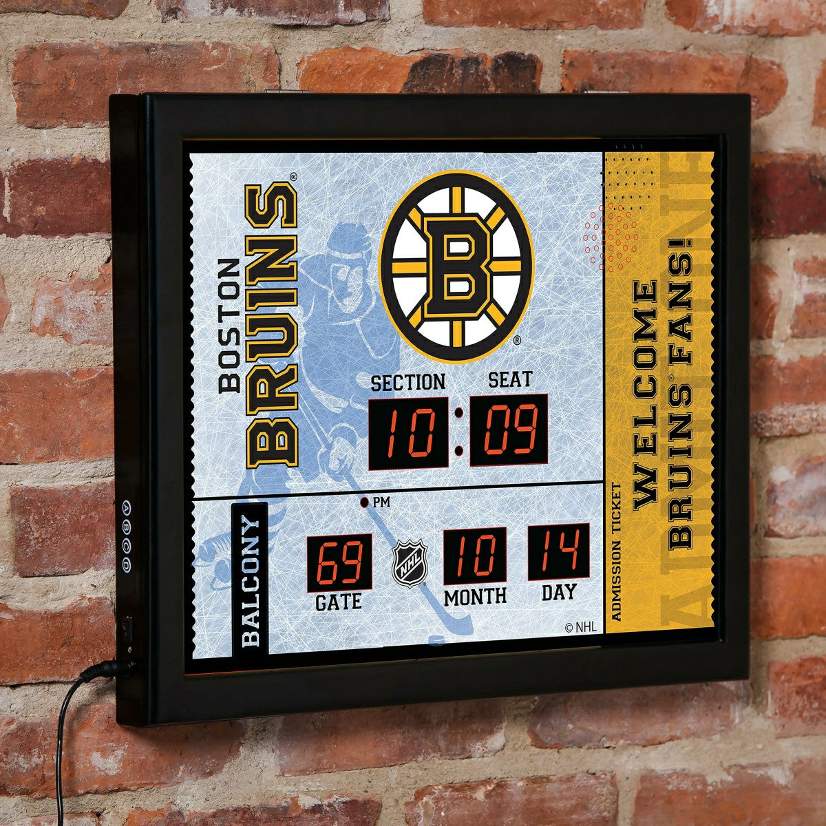 Scoreboard Wall Clock, Boston Bruins, NHL, Home