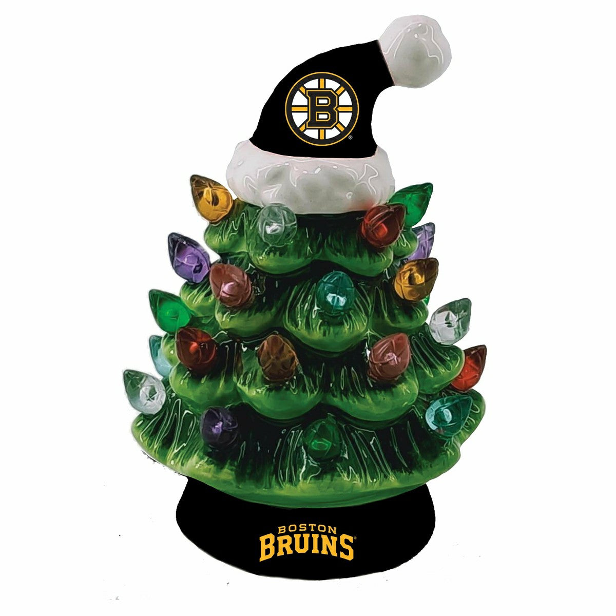 8" LED Ceramic Christmas Tree, Boston Bruins, NHL, Home
