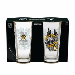Boston Bruins 16oz Glass pint, Set of 2, NHL, Home