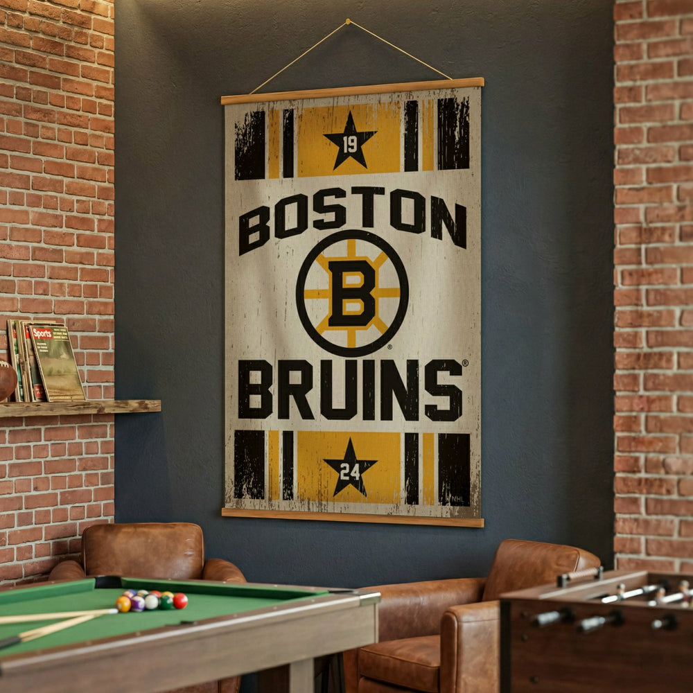 Boston Bruins, Canvas Wall Tapestry, Large, 54x36, NHL, Home