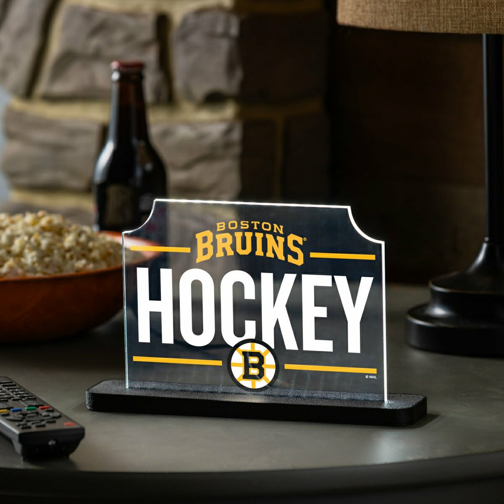 Boston Bruins Hockey Rectangle Desklite LED Decor, NHL, Home