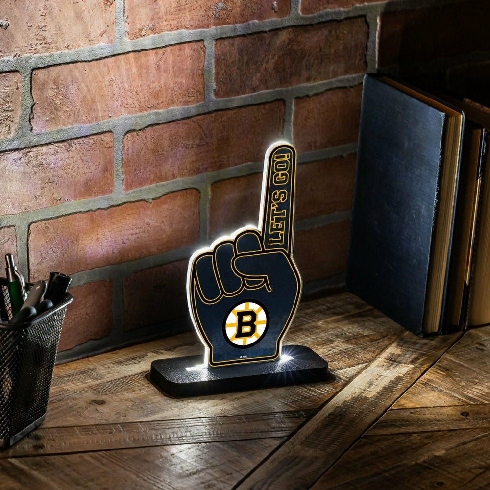 Boston Bruins Hockey Foam Finger Desklite LED Decor, NHL, Home