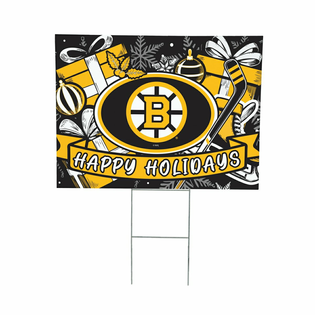 Boston Bruins Yard Sign, Holiday, NHL, Home