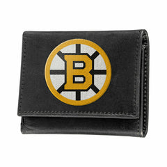 Boston Bruins Black Tri-Fold Embroidered Wallet w/ RFID Blocking, NHL, Home
