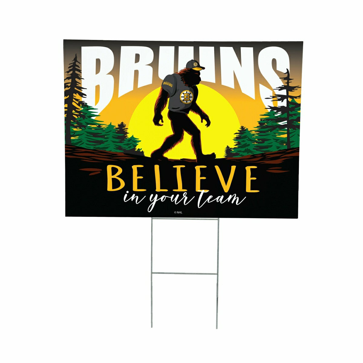 Boston Bruins Coroplast Yard Sign, Bigfoot, NHL, Home