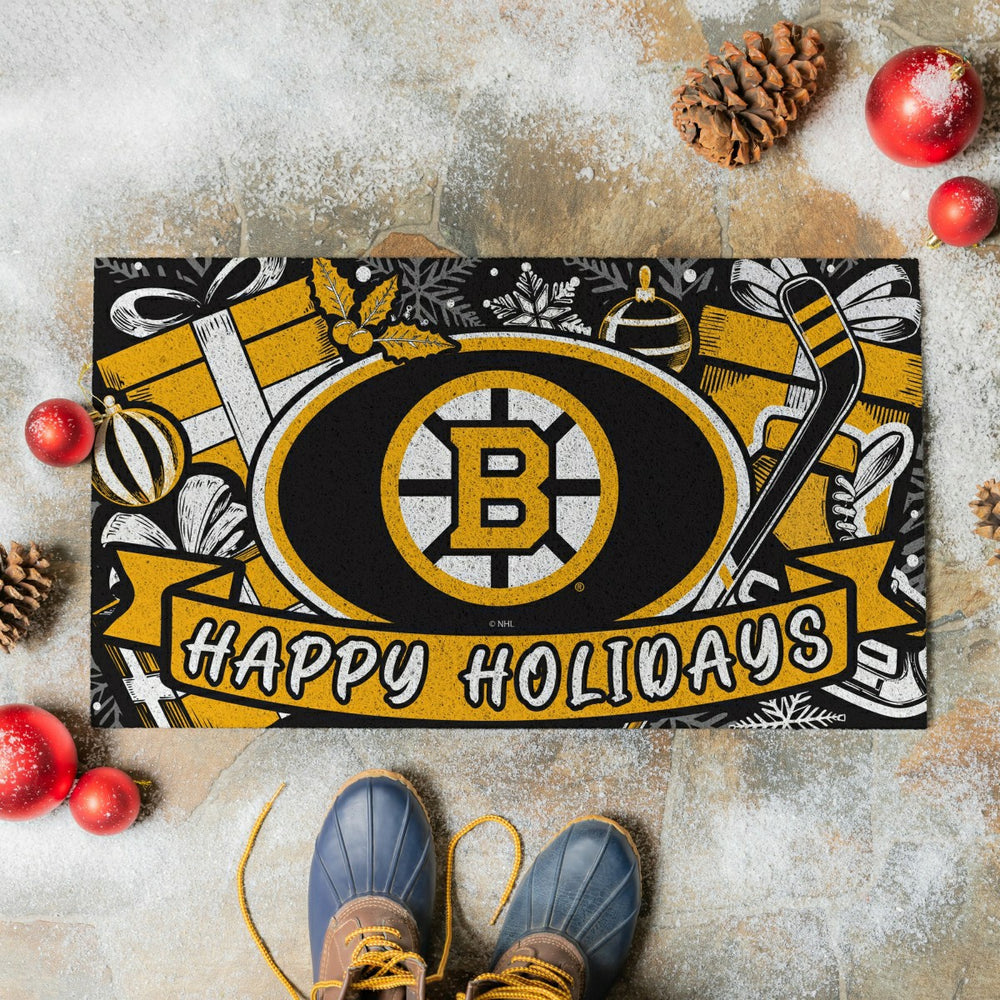 Boston Bruins Holiday PVC Mat, 28"x16", NHL