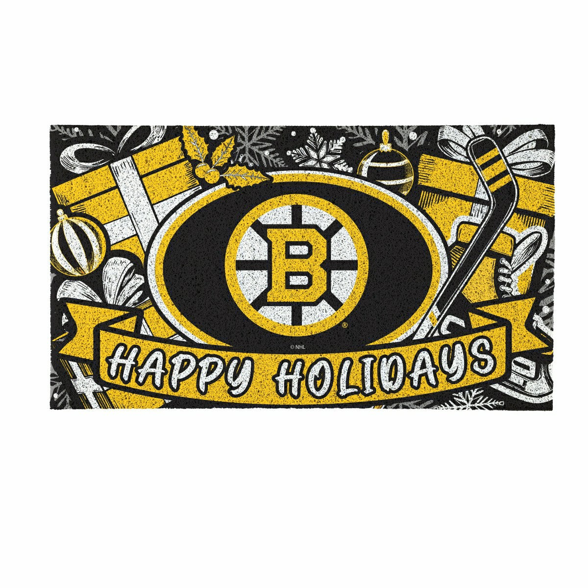 Boston Bruins Holiday PVC Mat, 28"x16", NHL