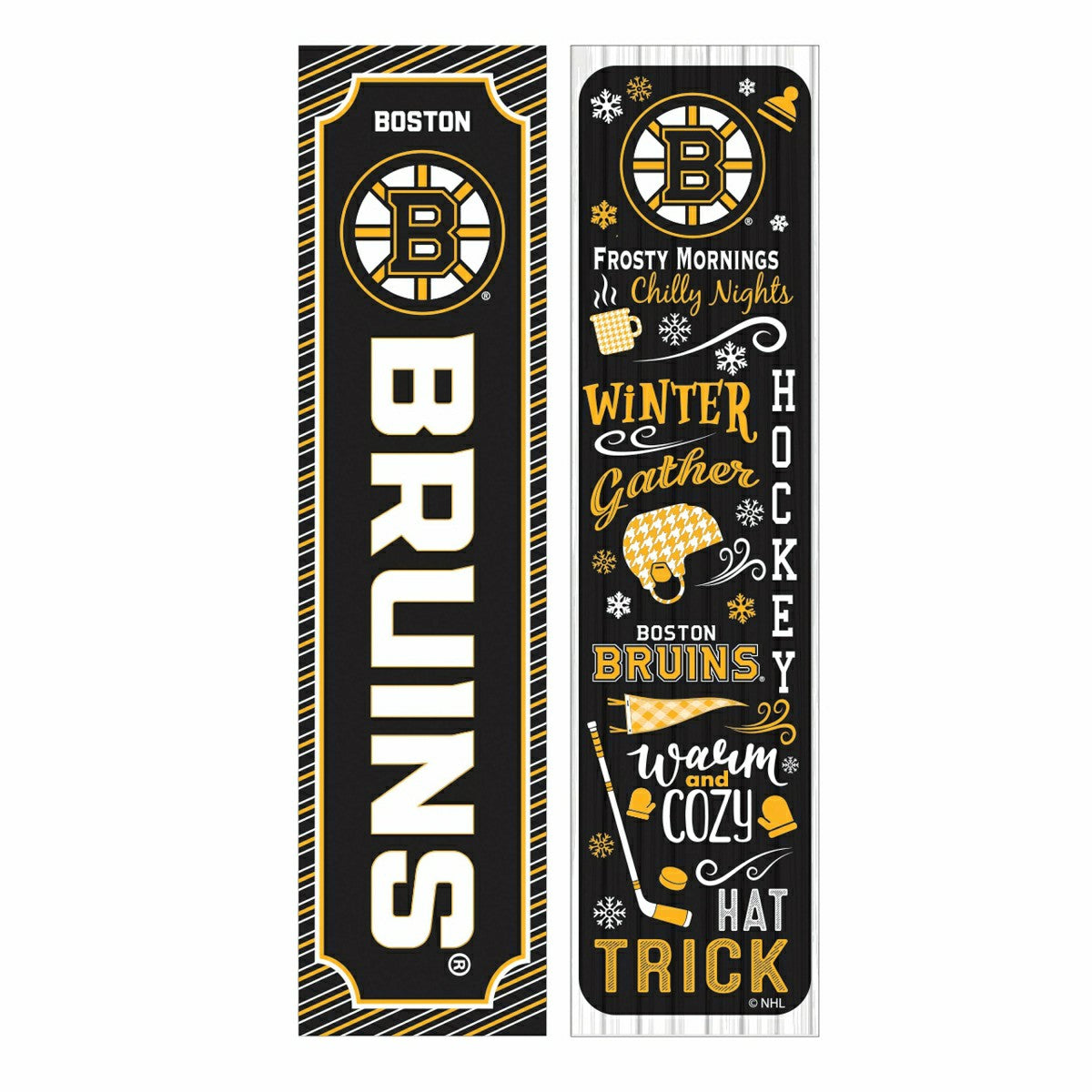 Boston Bruins Winter Seasonal Double Sided Large Leaner, 46", NHL, Home