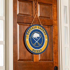 Buffalo Sabres Round Door Décor with Hanging Rope, 18x18, NHL, Home