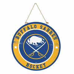 Buffalo Sabres Round Door Décor with Hanging Rope, 18x18, NHL, Home