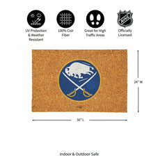 Buffalo Sabres Large Full Color Coir Mat, 36"x24", NHL
