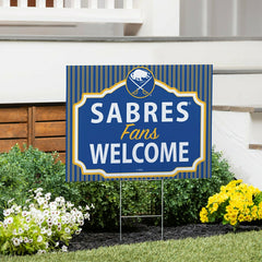 Buffalo Sabres Coroplast Yard Sign, "Fans Welcome", NHL, Home