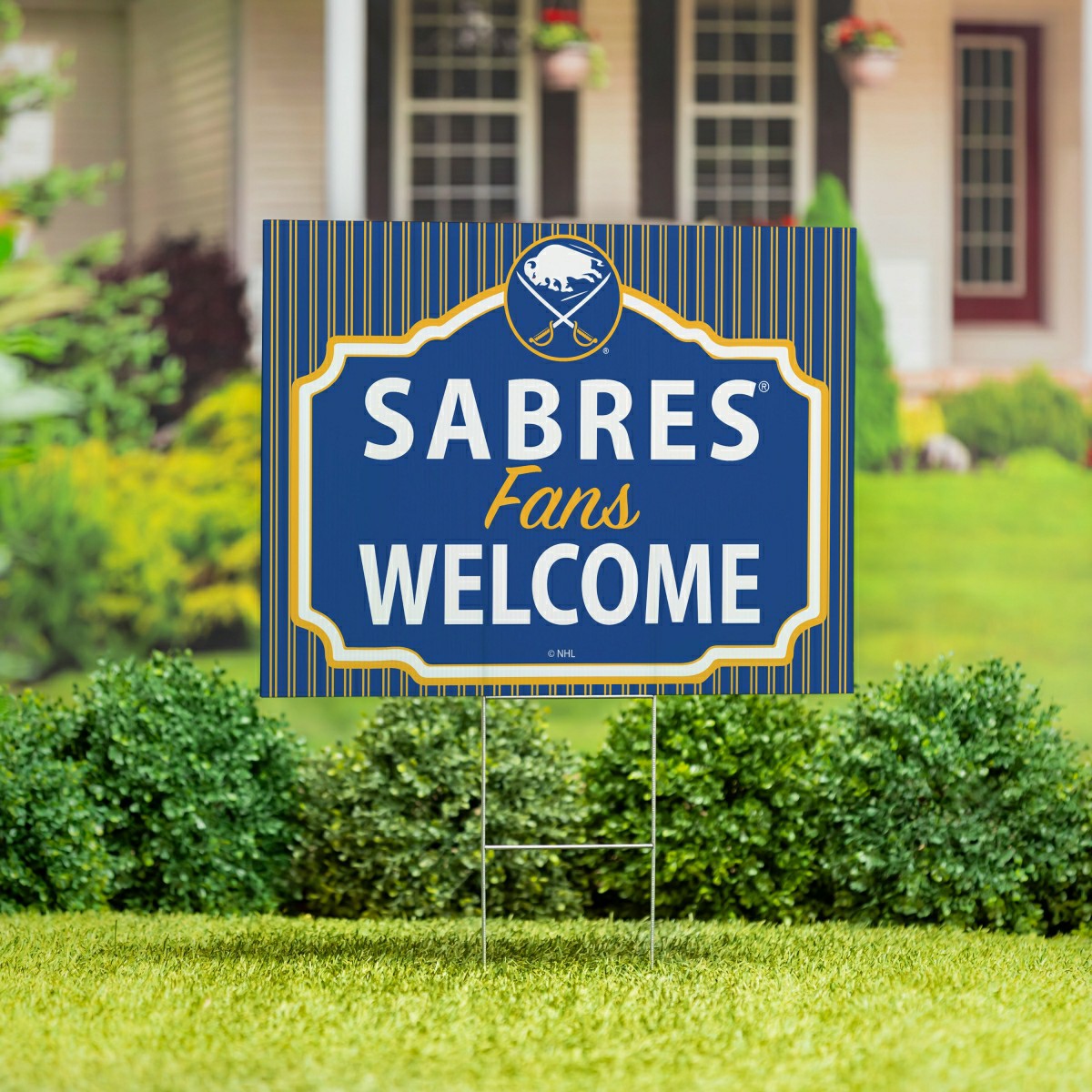 Buffalo Sabres Coroplast Yard Sign, "Fans Welcome", NHL, Home
