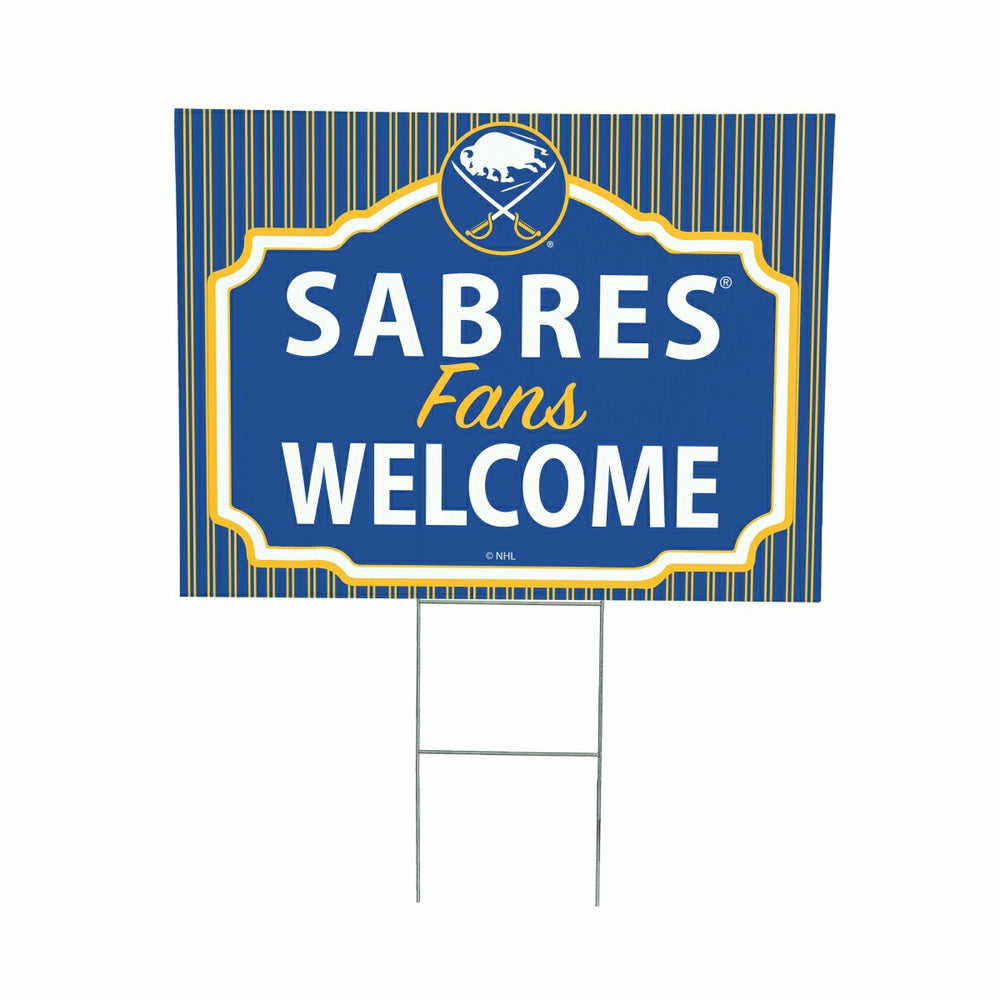 Buffalo Sabres Coroplast Yard Sign, "Fans Welcome", NHL, Home