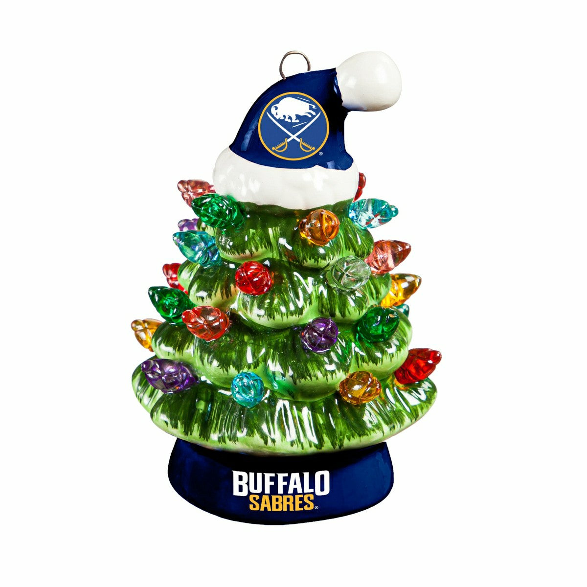 4" Mini LED Tabletop Christmas Tree, Set of 2, Buffalo Sabres, NHL, Home