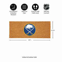 Buffalo Sabres Extra Large Full Color Coir Mat, 60"x24", NHL
