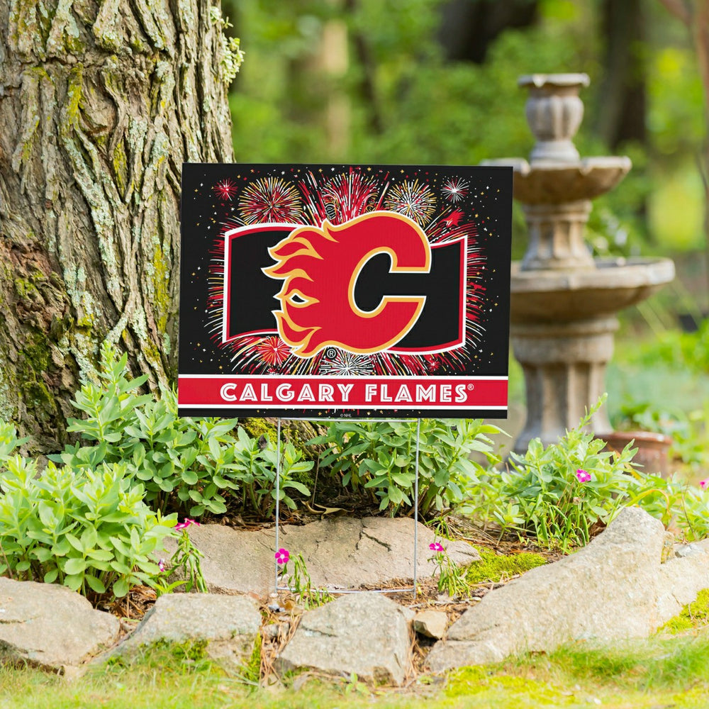 Calgary Flames Yard Sign, Patriotic, NHL, Home